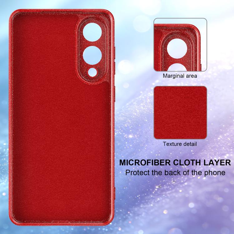 For Samsung Galaxy S25 Edge 5G Fine Hole Glossy Glitter Magnetic TPU Phone Case with Same Color Hand Strap