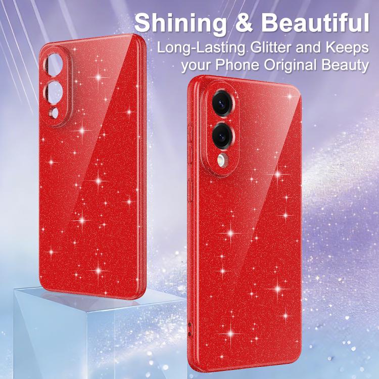 For Samsung Galaxy S25 Edge 5G Fine Hole Glossy Glitter Magnetic TPU Phone Case with Same Color Hand Strap