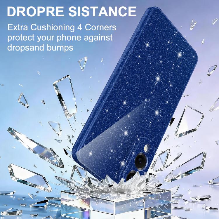 For Samsung Galaxy S25 Edge 5G Fine Hole Glossy Glitter Magnetic TPU Phone Case with Same Color Hand Strap