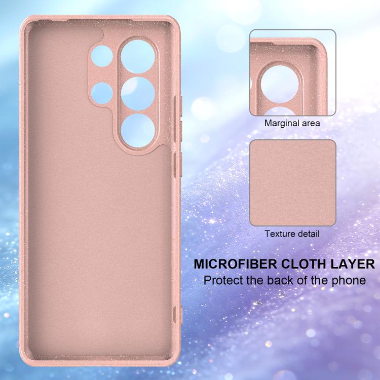 For Samsung Galaxy S25 Ultra 5G Fine Hole Glossy Glitter Magnetic TPU Phone Case with Same Color Hand Strap