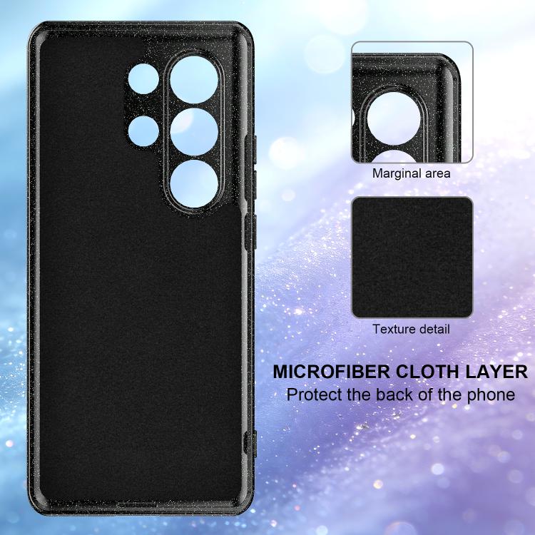 For Samsung Galaxy S25 Ultra 5G Fine Hole Glossy Glitter Magnetic TPU Phone Case with Same Color Hand Strap