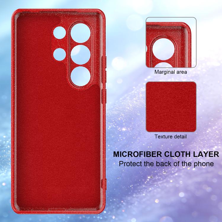 For Samsung Galaxy S25 Ultra 5G Fine Hole Glossy Glitter Magnetic TPU Phone Case with Same Color Hand Strap