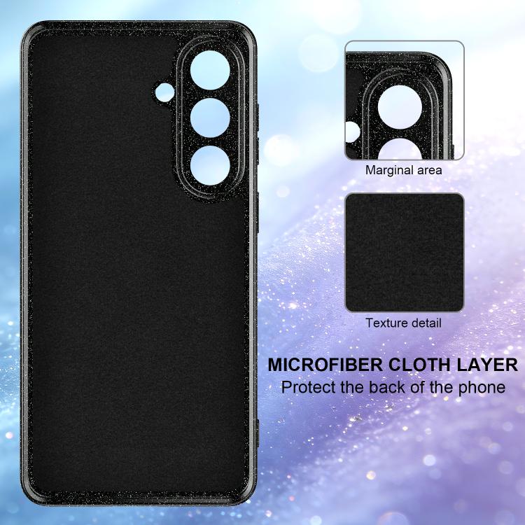 For Samsung Galaxy S26+ 5G Fine Hole Glossy Glitter Magnetic TPU Phone Case with Same Color Hand Strap