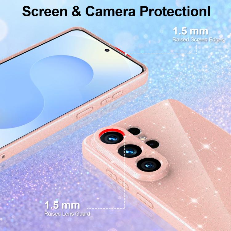 For Samsung Galaxy S26 Ultra 5G Fine Hole Glossy Glitter Magnetic TPU Phone Case with Same Color Hand Strap