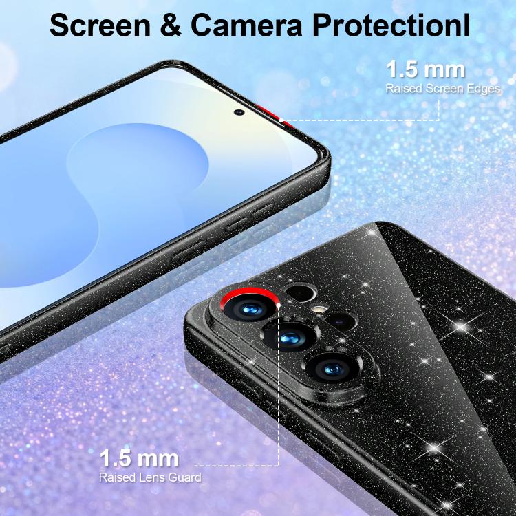 For Samsung Galaxy S26 Ultra 5G Fine Hole Glossy Glitter Magnetic TPU Phone Case with Same Color Hand Strap
