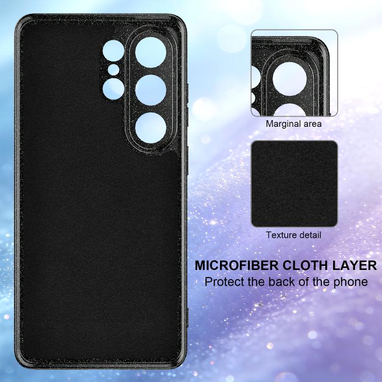 For Samsung Galaxy S26 Ultra 5G Fine Hole Glossy Glitter Magnetic TPU Phone Case with Same Color Hand Strap
