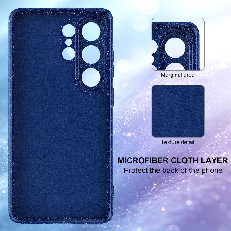 For Samsung Galaxy S26 Ultra 5G Fine Hole Glossy Glitter Magnetic TPU Phone Case with Same Color Hand Strap
