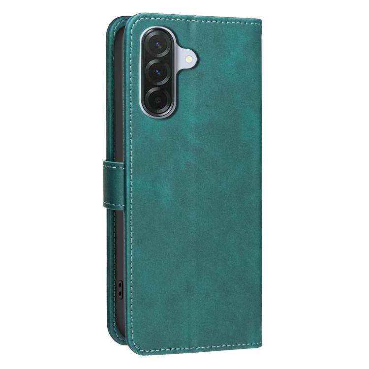 For Samsung Galaxy A05s Solid Color Calfskin Texture RFID Vegan Leather Phone Case