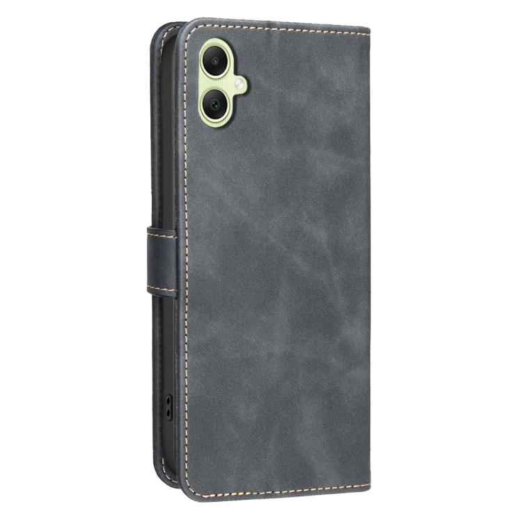 For Samsung Galaxy A05 Solid Color Calfskin Texture RFID Vegan Leather Phone Case