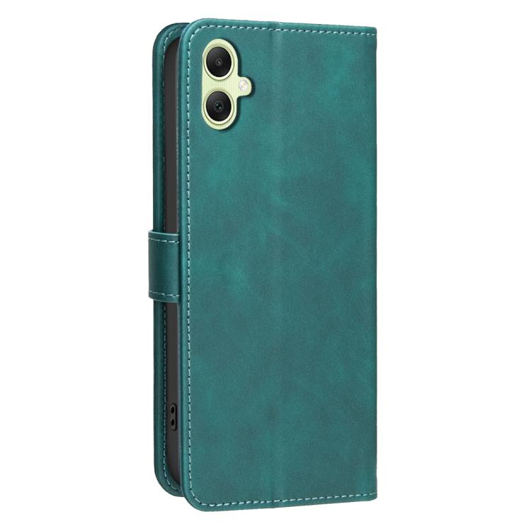 For Samsung Galaxy A05 Solid Color Calfskin Texture RFID Vegan Leather Phone Case