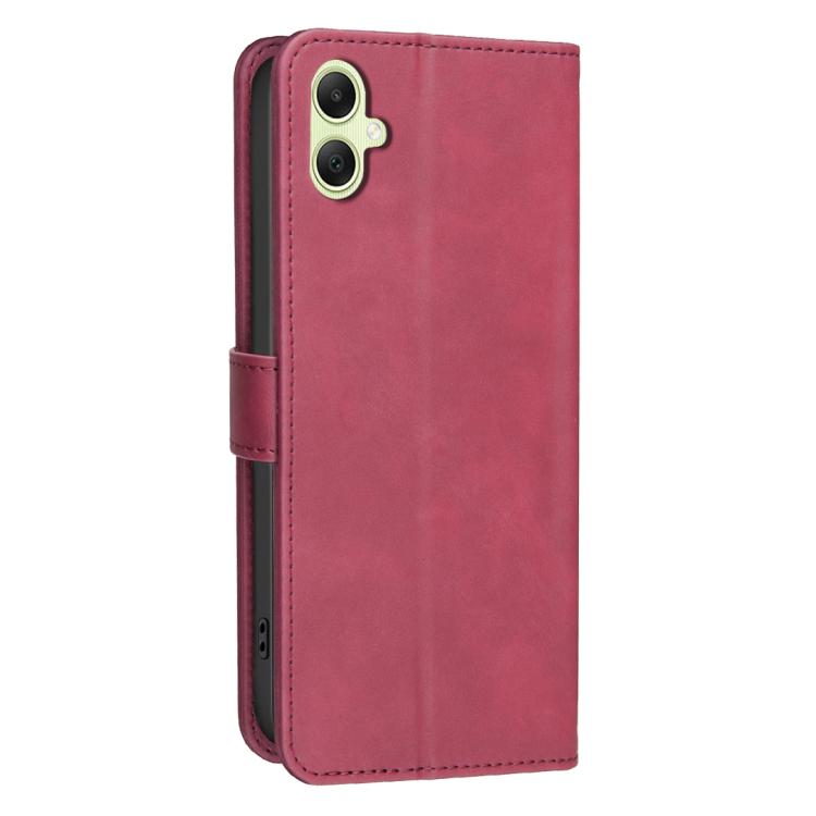 For Samsung Galaxy A05 Solid Color Calfskin Texture RFID Vegan Leather Phone Case