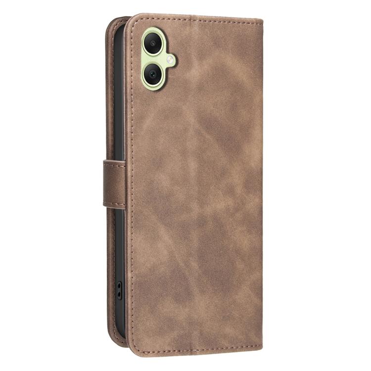 For Samsung Galaxy A06 / A07 Solid Color Calfskin Texture RFID Vegan Leather Phone Case