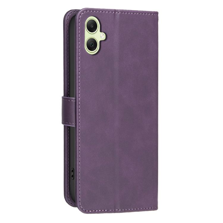 For Samsung Galaxy A06 / A07 Solid Color Calfskin Texture RFID Vegan Leather Phone Case
