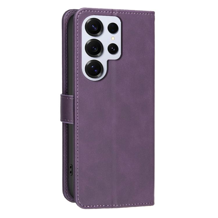 For Samsung Galaxy S23 Ultra 5G Solid Color Calfskin Texture RFID Vegan Leather Phone Case