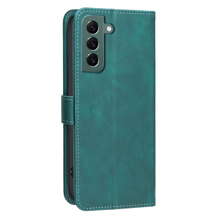 For Samsung Galaxy S24+ 5G Solid Color Calfskin Texture RFID Vegan Leather Phone Case