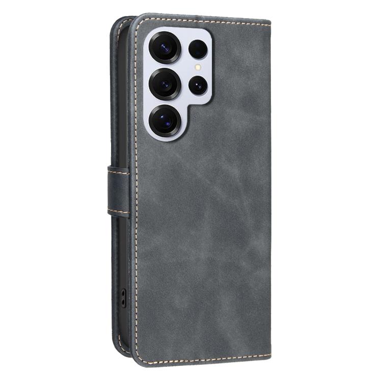 For Samsung Galaxy S24 Ultra 5G Solid Color Calfskin Texture RFID Vegan Leather Phone Case