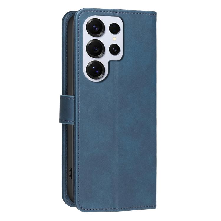 For Samsung Galaxy S24 Ultra 5G Solid Color Calfskin Texture RFID Vegan Leather Phone Case