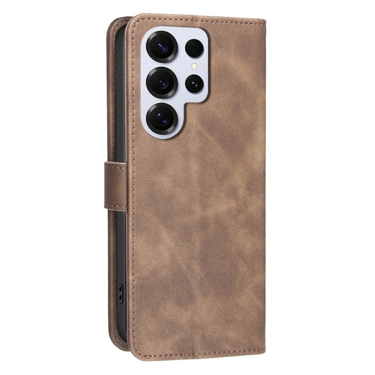 For Samsung Galaxy S24 Ultra 5G Solid Color Calfskin Texture RFID Vegan Leather Phone Case
