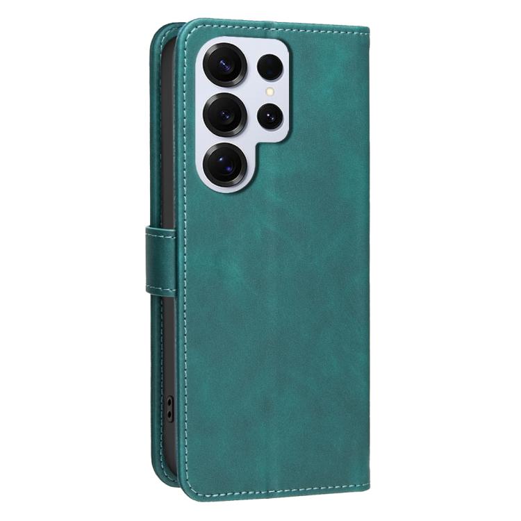 For Samsung Galaxy S24 Ultra 5G Solid Color Calfskin Texture RFID Vegan Leather Phone Case