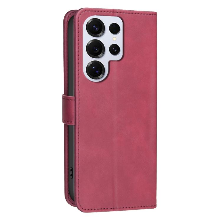 For Samsung Galaxy S24 Ultra 5G Solid Color Calfskin Texture RFID Vegan Leather Phone Case