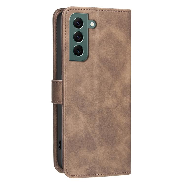 For Samsung Galaxy S25+ 5G Solid Color Calfskin Texture RFID Vegan Leather Phone Case