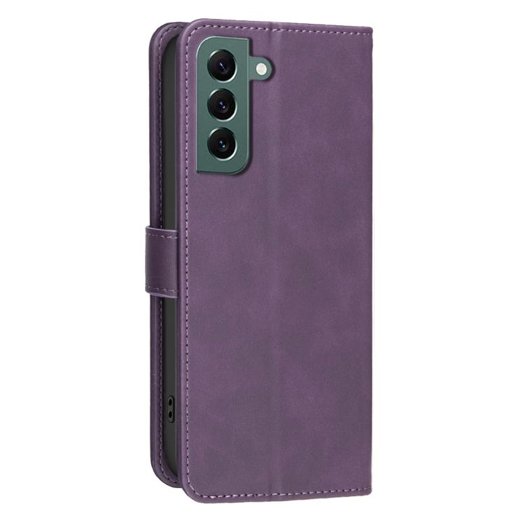 For Samsung Galaxy S25+ 5G Solid Color Calfskin Texture RFID Vegan Leather Phone Case