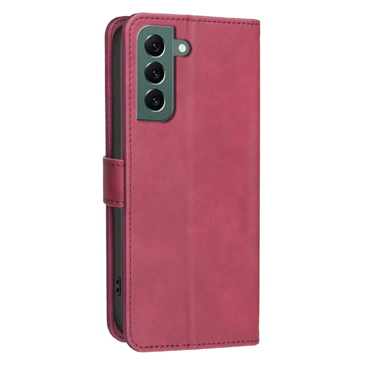 For Samsung Galaxy S25+ 5G Solid Color Calfskin Texture RFID Vegan Leather Phone Case