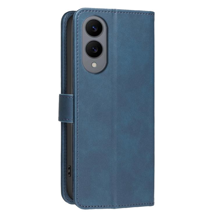For Samsung Galaxy S25 Edge 5G Solid Color Calfskin Texture RFID Vegan Leather Phone Case