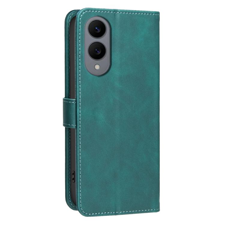 For Samsung Galaxy S25 Edge 5G Solid Color Calfskin Texture RFID Vegan Leather Phone Case