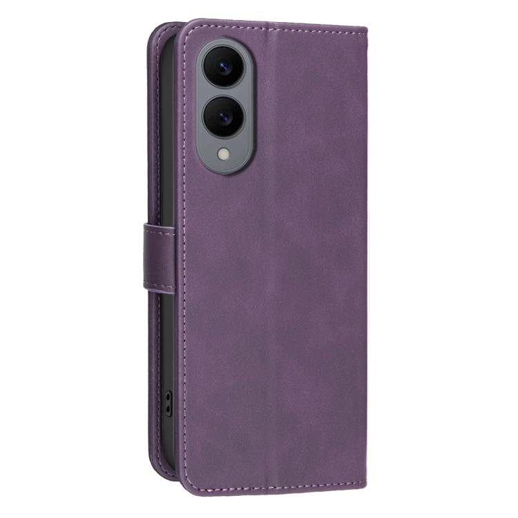 For Samsung Galaxy S25 Edge 5G Solid Color Calfskin Texture RFID Vegan Leather Phone Case