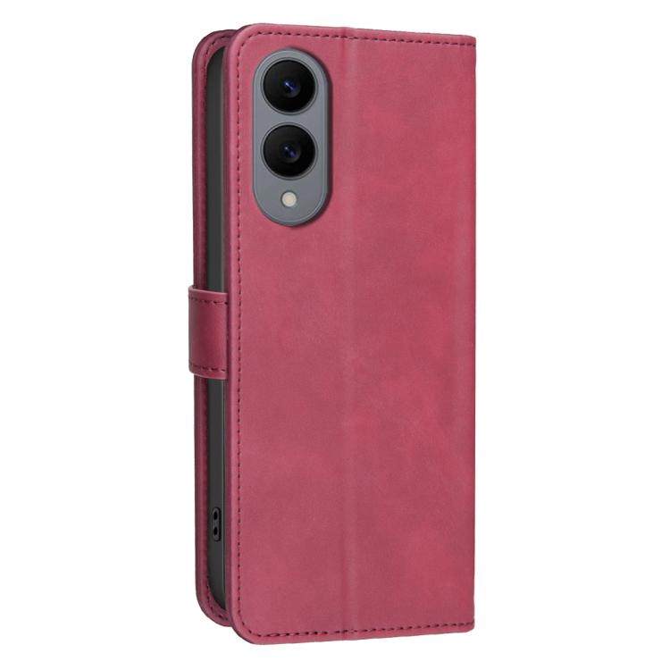 For Samsung Galaxy S25 Edge 5G Solid Color Calfskin Texture RFID Vegan Leather Phone Case