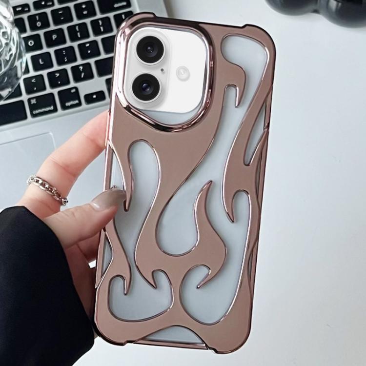 For iPhone 17 Flame Hollow Cooling Electroplated TPU Phone Case