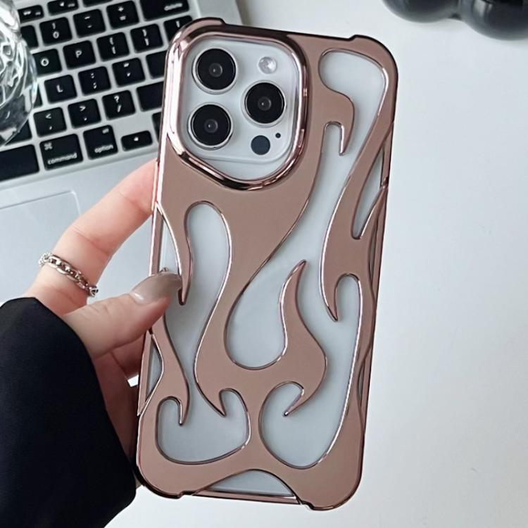 For iPhone 16 Pro Flame Hollow Cooling Electroplated TPU Phone Case