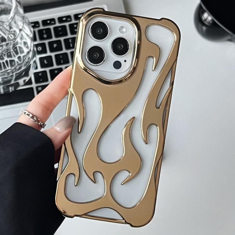 For iPhone 16 Pro Flame Hollow Cooling Electroplated TPU Phone Case