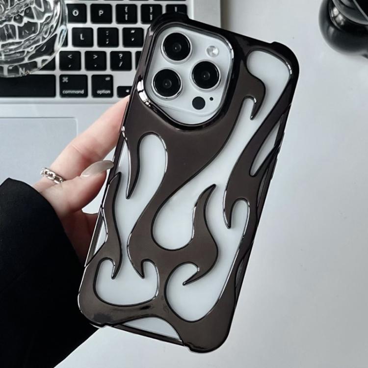 For iPhone 15 Pro Flame Hollow Cooling Electroplated TPU Phone Case