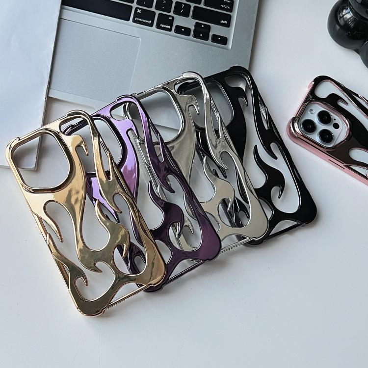 For iPhone 16 Pro Max Flame Hollow Cooling Electroplated TPU Phone Case