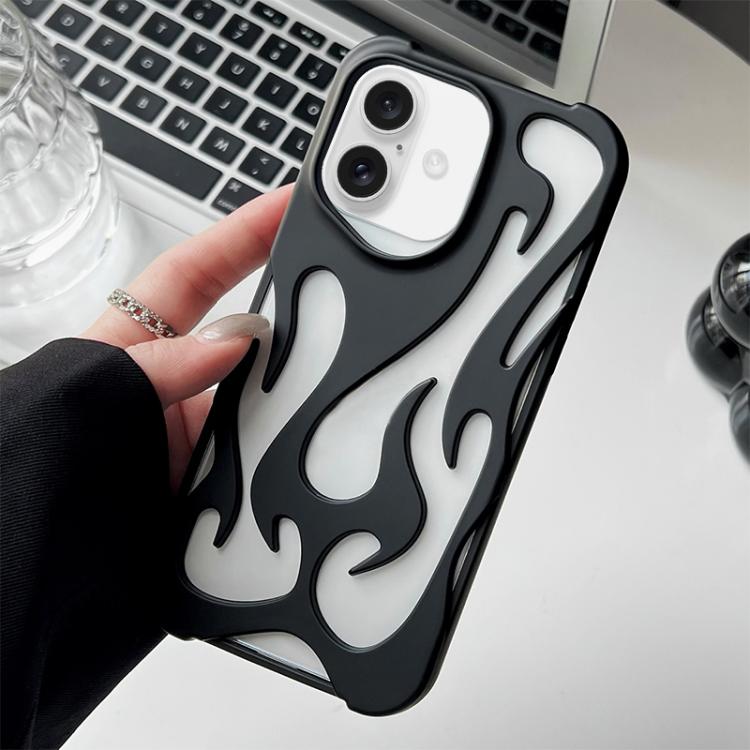 For iPhone 17 Flame Hollow Cooling Spray Coated Frosted TPU Phone Case
