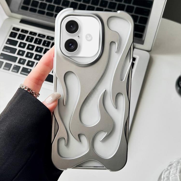 For iPhone 17 Flame Hollow Cooling Spray Coated Frosted TPU Phone Case