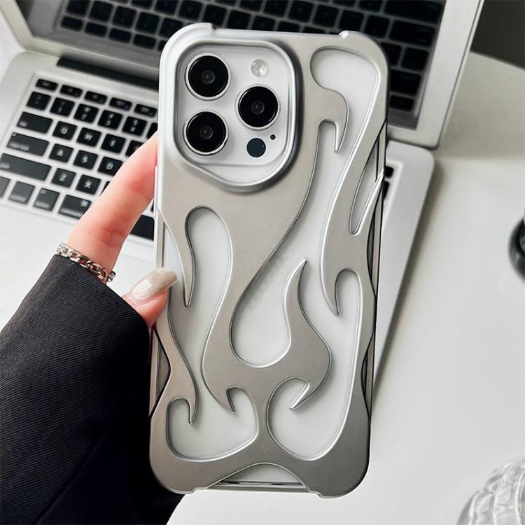 For iPhone 16 Pro Flame Hollow Cooling Spray Coated Frosted TPU Phone Case