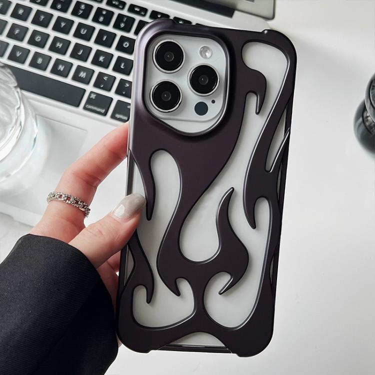 For iPhone 15 Pro Max Flame Hollow Cooling Spray Coated Frosted TPU Phone Case