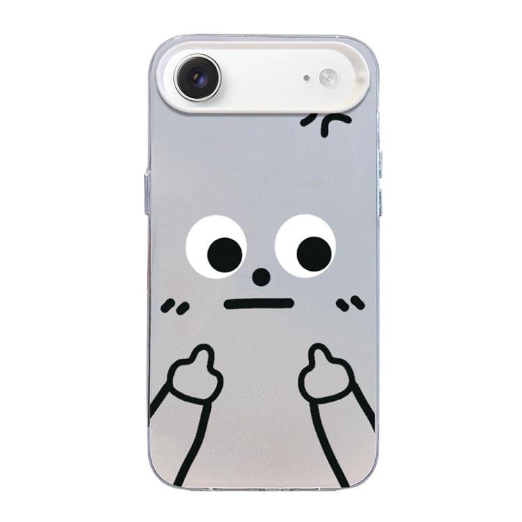For iPhone Air Little Man Gestures Colored Silver Frosted PC Hybrid TPU Phone Case