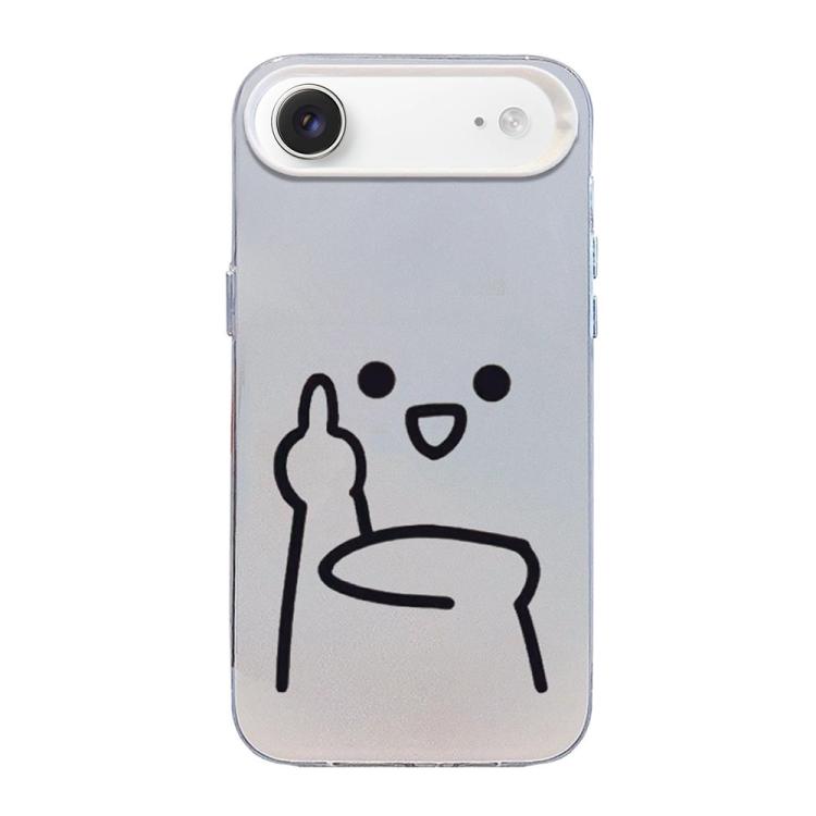 For iPhone Air Little Man Gestures Colored Silver Frosted PC Hybrid TPU Phone Case