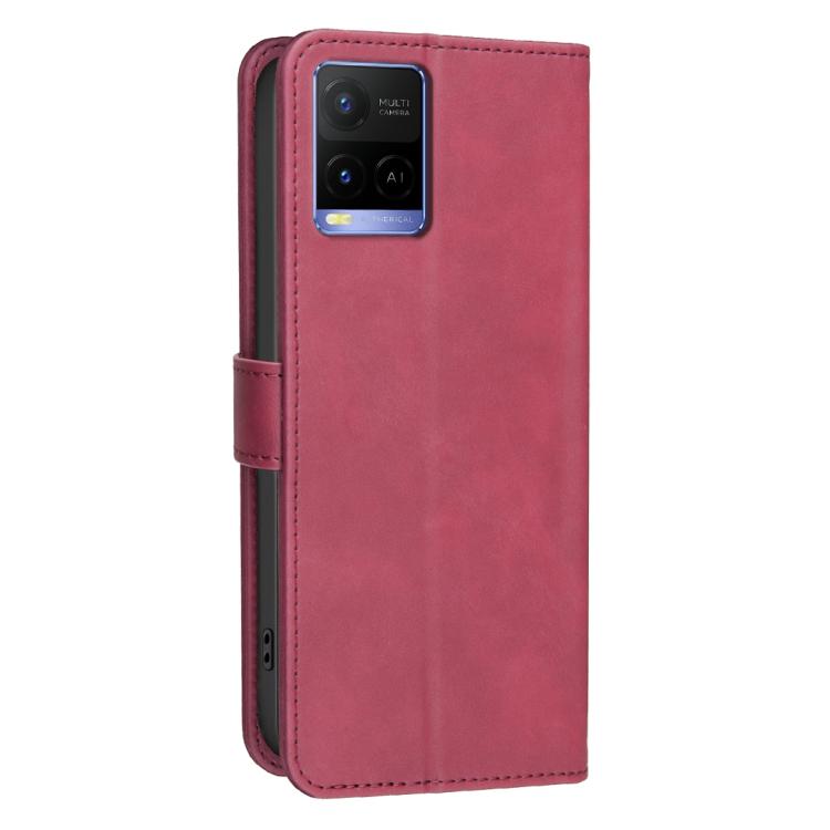 For vivo Y21 / Y21s / Y33s Solid Color Calfskin Texture RFID Vegan Leather Phone Case