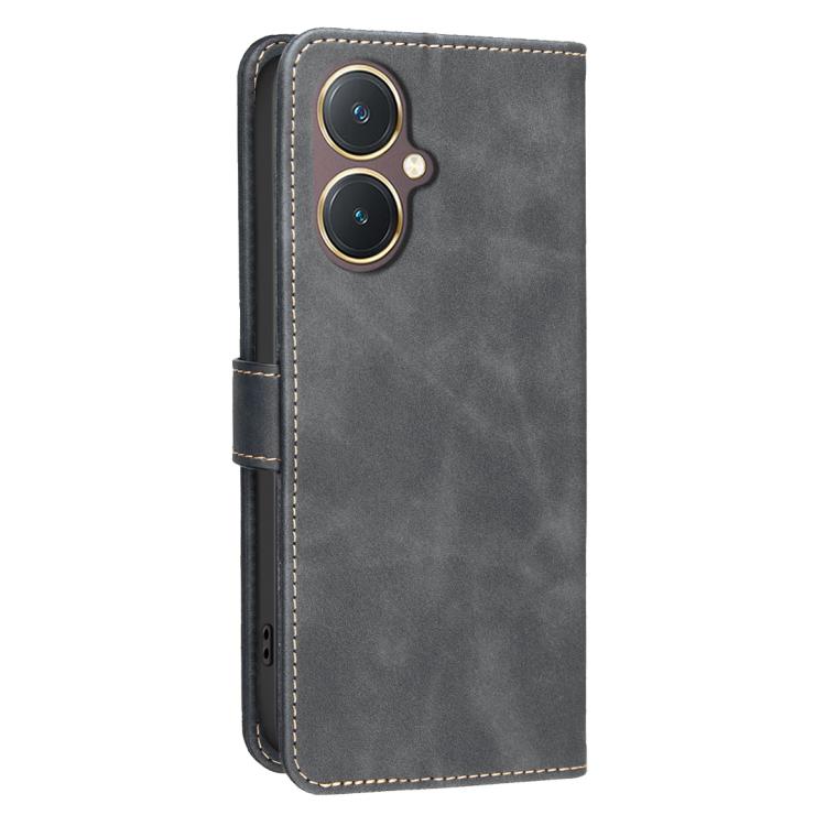For vivo Y27 4G Solid Color Calfskin Texture RFID Vegan Leather Phone Case