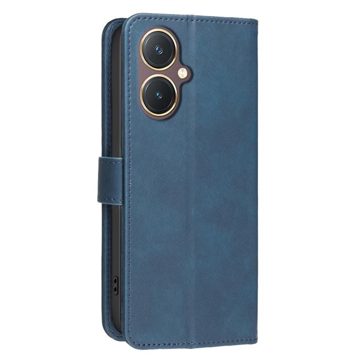 For vivo Y27 4G Solid Color Calfskin Texture RFID Vegan Leather Phone Case