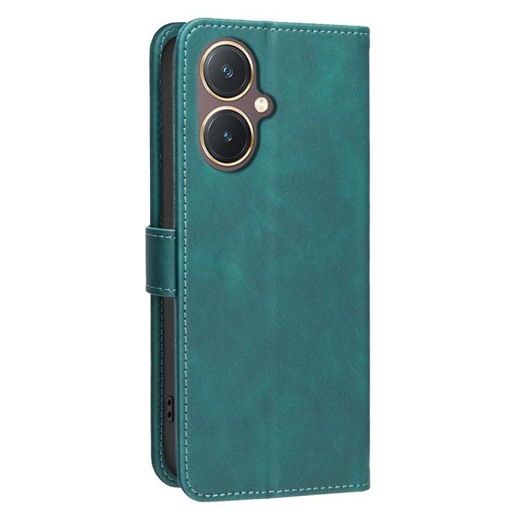 For vivo Y27 4G Solid Color Calfskin Texture RFID Vegan Leather Phone Case