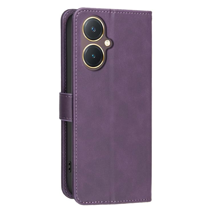 For vivo Y27 4G Solid Color Calfskin Texture RFID Vegan Leather Phone Case