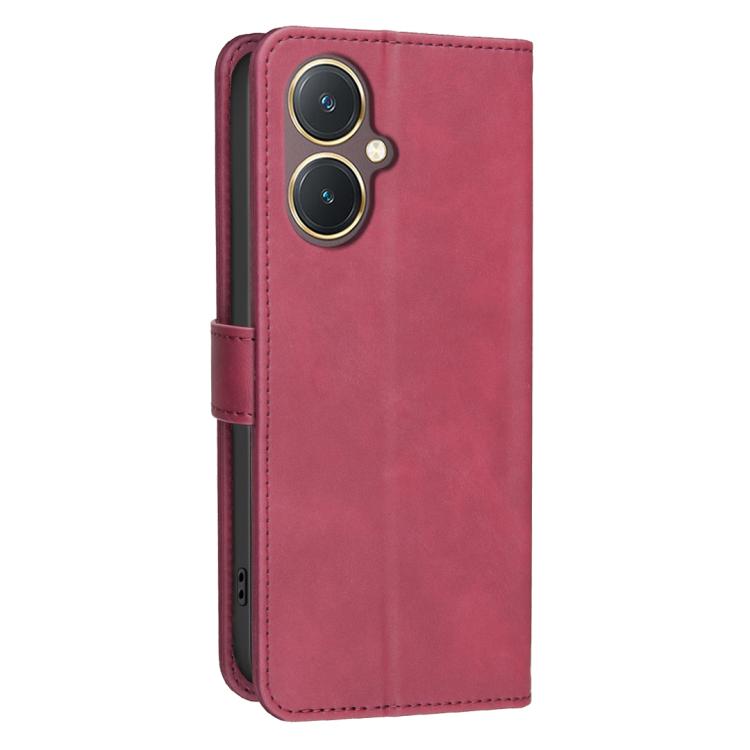 For vivo Y27 4G Solid Color Calfskin Texture RFID Vegan Leather Phone Case