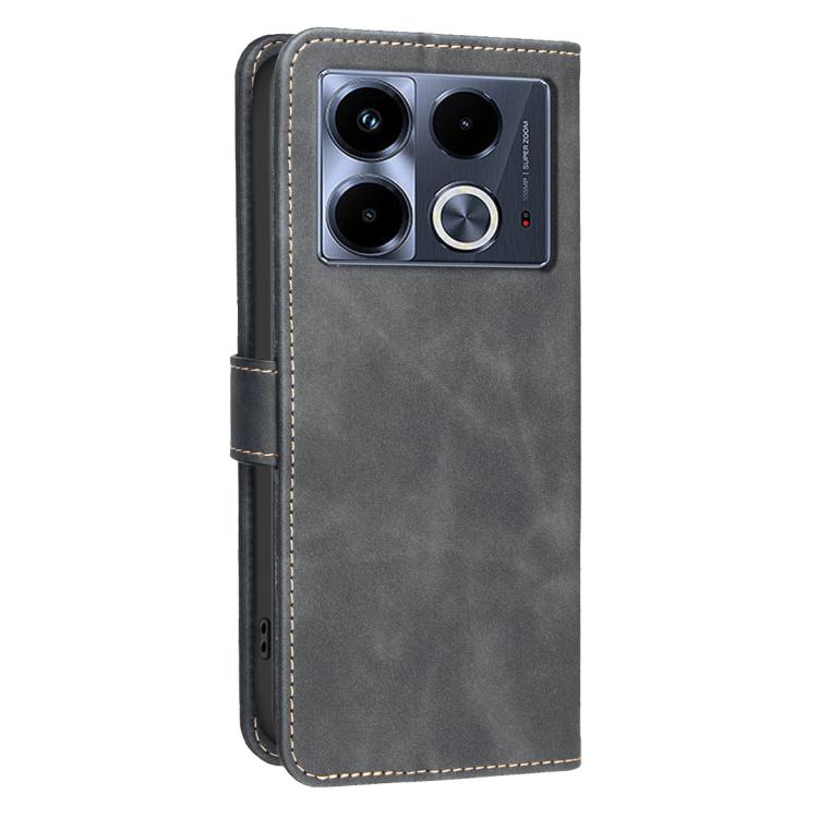 For Infinix Note 40 4G Solid Color Calfskin Texture RFID Vegan Leather Phone Case