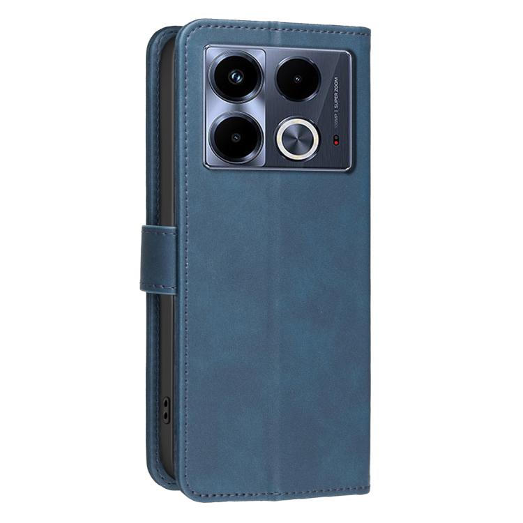For Infinix Note 40 4G Solid Color Calfskin Texture RFID Vegan Leather Phone Case